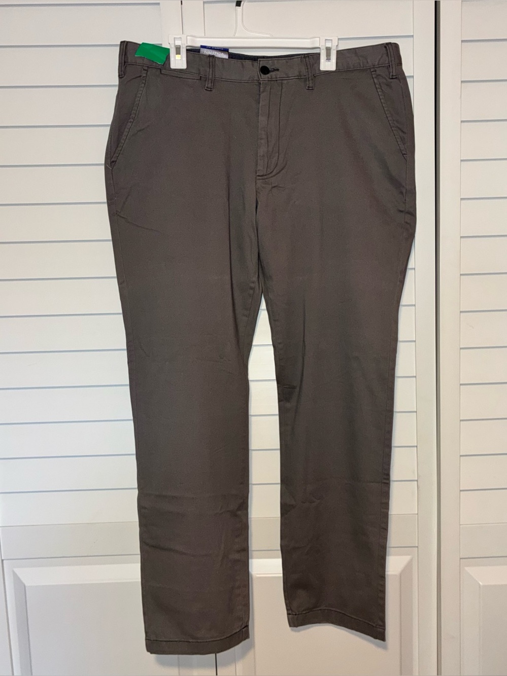 Nautica Classic Fit Stretch Pants Men's Grey Cotton Pants Waist 38x34 NWT